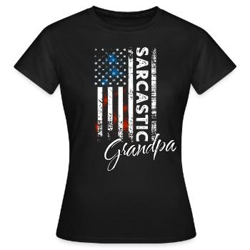 Papi sarcastique - T-shirt Femme - noir - Devant - AI Model Female 172 dark (172cm)