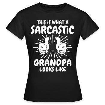 Papi sarcastique - T-shirt Femme - noir - Devant - AI Model Female 172 dark (172cm)