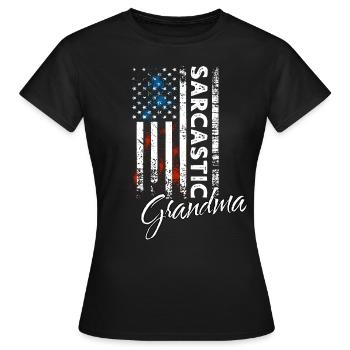 Mamie sarcastique - T-shirt Femme - noir - Devant - AI Model Female 172 dark (172cm)
