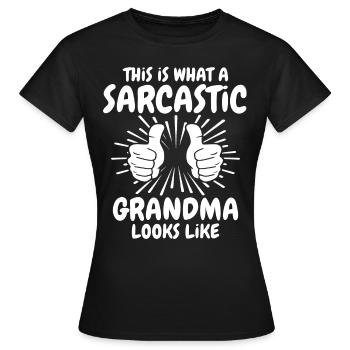 Mamie sarcastique - T-shirt Femme - noir - Devant - AI Model Female 172 dark (172cm)