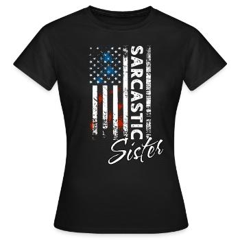 Sœur sarcastique - T-shirt Femme - noir - Devant - AI Model Female 172 dark (172cm)