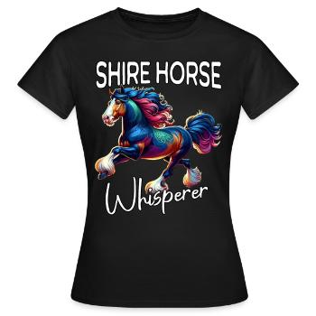 Cheval de la Comté, Cheval chuchoteur - T-shirt Femme - noir - Devant - AI Model Female 172 dark (172cm)