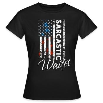 Serveur sarcastique - T-shirt Femme - noir - Devant - AI Model Female 172 dark (172cm)