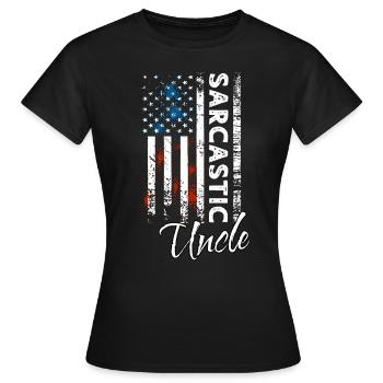 Oncle sarcastique - T-shirt Femme - noir - Devant - AI Model Female 172 dark (172cm)