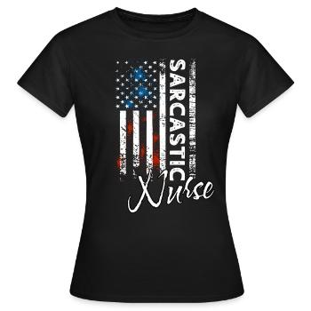 Infirmière sarcastique - T-shirt Femme - noir - Devant - AI Model Female 172 dark (172cm)