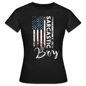 Garçon sarcastique - T-shirt Femme - noir - Devant - AI Model Female 172 dark (172cm)