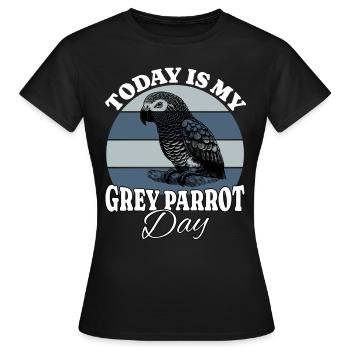 African grey parrot Grey Parrot - Women's T-Shirt - black - Front - AI Model Female 172 dark (172cm)
