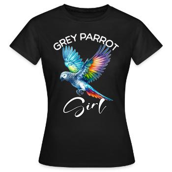 Grey Parrot Girl Grey Parrot - Women's T-Shirt - black - Front - AI Model Female 172 dark (172cm)