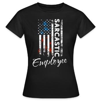 Employé sarcastique - T-shirt Femme - noir - Devant - AI Model Female 172 dark (172cm)