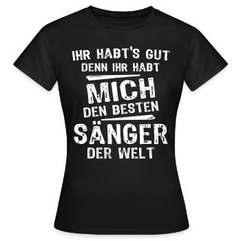 Singer - Women's T-Shirt - black - Front - AI Model Female 172 dark (172cm)