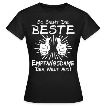 Receptionist - Women's T-Shirt - black - Front - AI Model Female 172 dark (172cm)