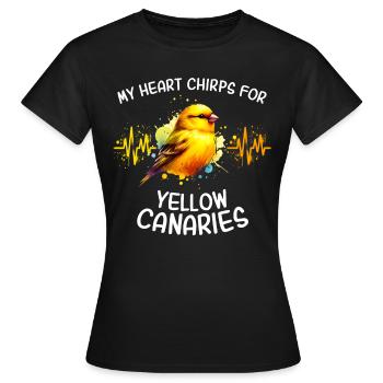 Gelbbauchgirlitz Herzlinie - Frauen T-Shirt - Schwarz - Vorne - AI Model Female 172 dark (172cm)