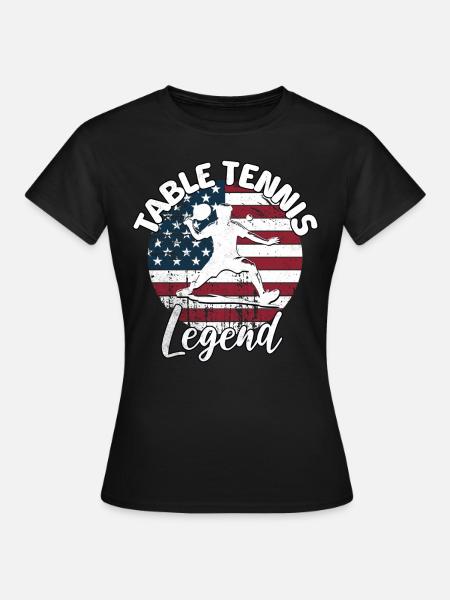 Table Tennis Sprüche - Frauen T-Shirt - Schwarz