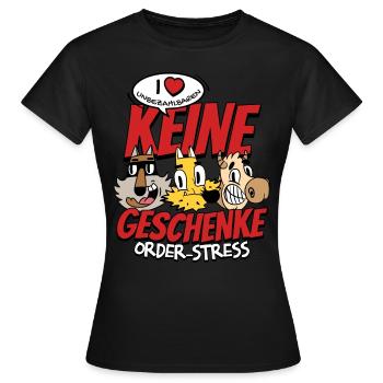 Keine Geschenke - Frauen T-Shirt - Schwarz - Vorne - AI Model Female 172 dark (172cm)