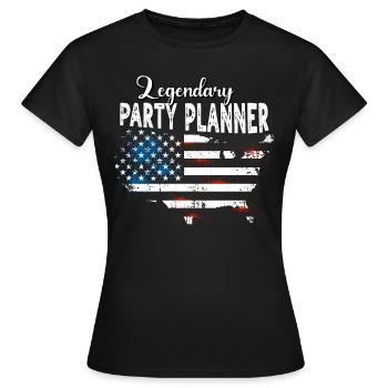 Partyplaner US - Frauen T-Shirt - Schwarz - Vorne - AI Model Female 172 dark (172cm)