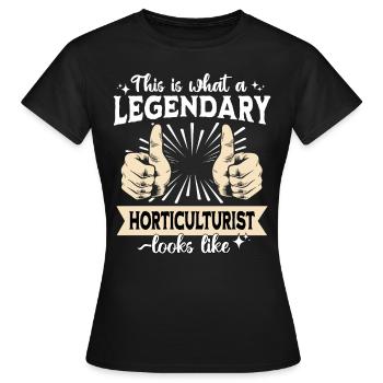 Horticulteur légendaire - T-shirt Femme - noir - Devant - AI Model Female 172 dark (172cm)