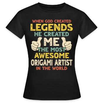 Origami - T-shirt Femme - noir - Devant - AI Model Female 172 dark (172cm)