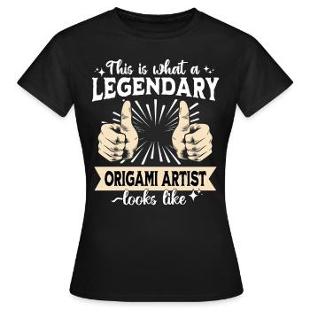 Origami légendaire - T-shirt Femme - noir - Devant - AI Model Female 172 dark (172cm)