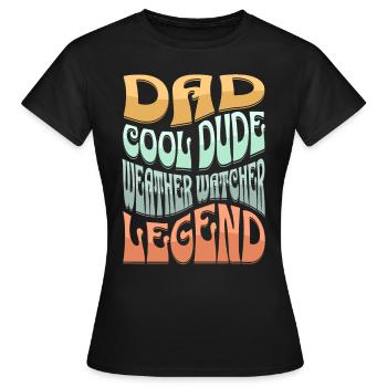Papa Météo - T-shirt Femme - noir - Devant - AI Model Female 172 dark (172cm)