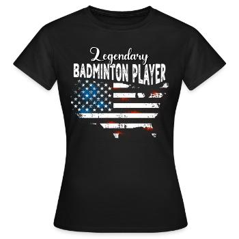 Badmintonspieler US - Frauen T-Shirt - Schwarz - Vorne - AI Model Female 172 dark (172cm)
