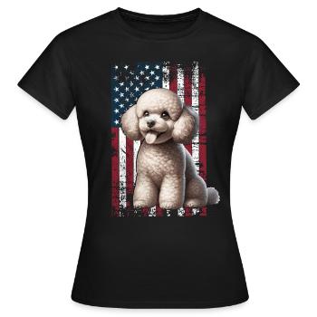 Caniche US Pudel - T-shirt Femme - noir - Devant - AI Model Female 172 dark (172cm)