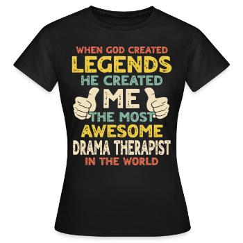 Thérapeute par le théâtre - T-shirt Femme - noir - Devant - AI Model Female 172 dark (172cm)