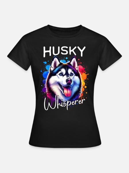 Schlittenhund Flüsterer Husky - Frauen T-Shirt - Schwarz