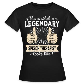 Orthophoniste légendaire - T-shirt Femme - noir - Devant - AI Model Female 172 dark (172cm)