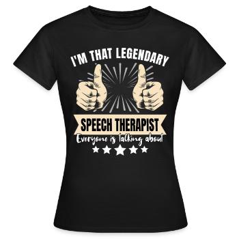 Orthophoniste légendaire - T-shirt Femme - noir - Devant - AI Model Female 172 dark (172cm)