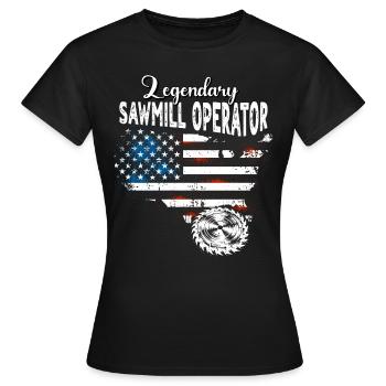 Sägewerksarbeiter US - Frauen T-Shirt - Schwarz - Vorne - AI Model Female 172 dark (172cm)
