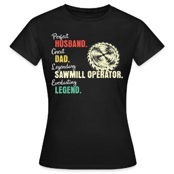 Papa ouvrier de scierie - T-shirt Femme - noir - Devant - AI Model Female 172 dark (172cm)