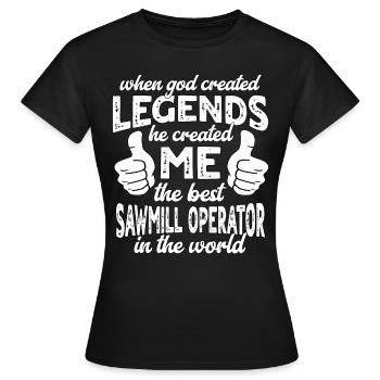 Légende du meilleur ouvrier de scierie - T-shirt Femme - noir - Devant - AI Model Female 172 dark (172cm)