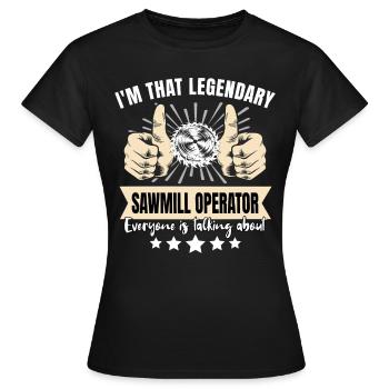 Ouvrier légendaire de la scierie - T-shirt Femme - noir - Devant - AI Model Female 172 dark (172cm)