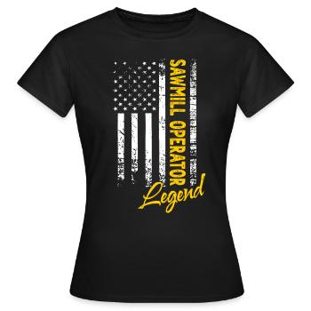 Légende de l’ouvrier de scierie - T-shirt Femme - noir - Devant - AI Model Female 172 dark (172cm)