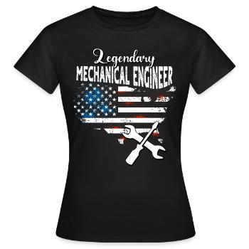 Maschinenbauingenieur US - Frauen T-Shirt - Schwarz - Vorne - AI Model Female 172 dark (172cm)