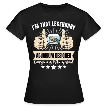 Concepteur d’aquarium légendaire - T-shirt Femme - noir - Devant - AI Model Female 172 dark (172cm)