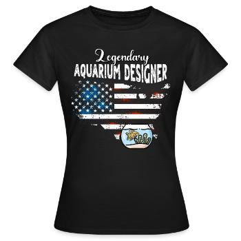 Concepteur d’aquarium US - T-shirt Femme - noir - Devant - AI Model Female 172 dark (172cm)