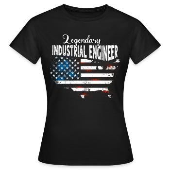 iIndustrieingenieur US - Frauen T-Shirt - Schwarz - Vorne - AI Model Female 172 dark (172cm)