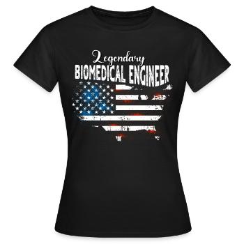 Ingénieur biomédical US - T-shirt Femme - noir - Devant - AI Model Female 172 dark (172cm)