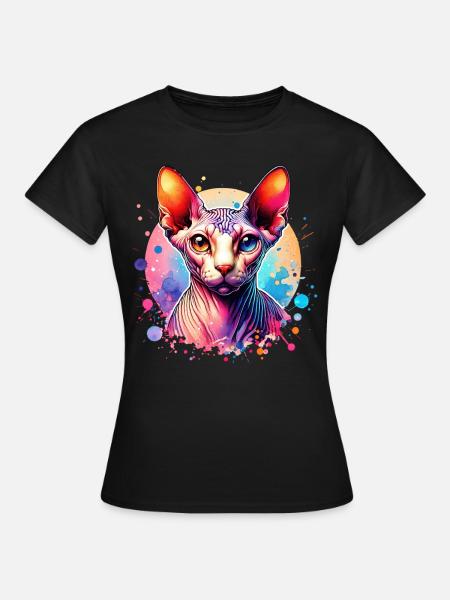 Sphynxkatze Motiv - Frauen T-Shirt - Schwarz