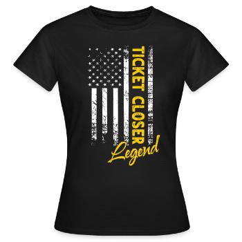 IT Ticket Legende - Frauen T-Shirt - Schwarz - Vorne - AI Model Female 172 dark (172cm)