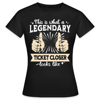Legendärer IT Ticket - Frauen T-Shirt - Schwarz - Vorne - AI Model Female 172 dark (172cm)