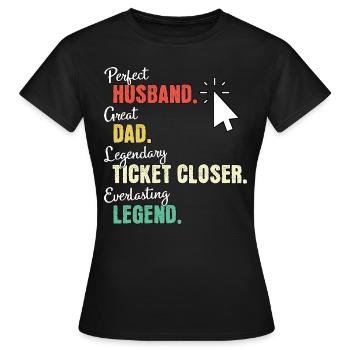 IT Ticket Papa - Frauen T-Shirt - Schwarz - Vorne - AI Model Female 172 dark (172cm)