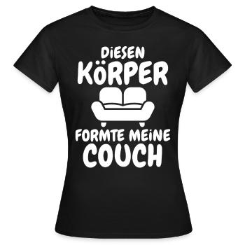 Couch Formte Körper - Frauen T-Shirt - Schwarz - Vorne - AI Model Female 172 dark (172cm)