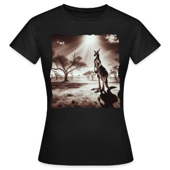 Känguru Kangaroo - Frauen T-Shirt - Schwarz - Vorne - AI Model Female 172 dark (172cm)