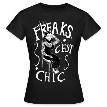 freaks - T-shirt Femme - noir - Devant - AI Model Female 172 dark (172cm)