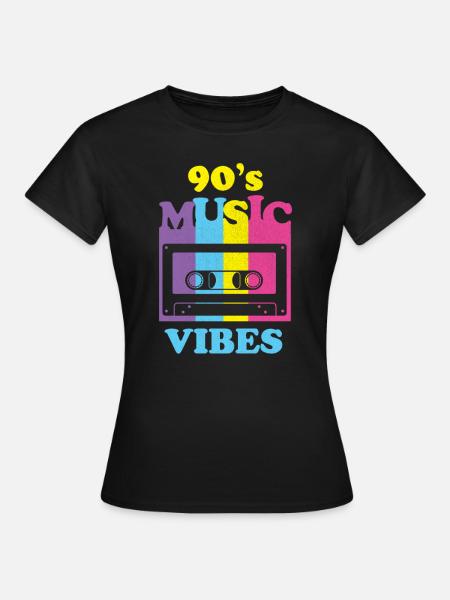 90's Music Vibes Shirt 90er Jahre Party Shirt - Frauen T-Shirt - Schwarz