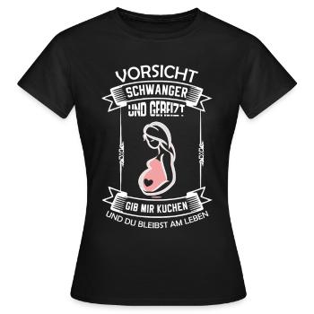Pregnancy expectant mother / gift idea - Women's T-Shirt - black - Front - AI Model Female 172 dark (172cm)