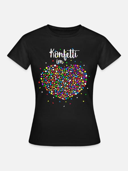Konfetti im Herz - Frauen T-Shirt - Schwarz