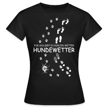 Hundewetter Hund Hunde Frauchen Herrchen Gassi - Frauen T-Shirt - Schwarz - Vorne - AI Model Female 172 dark (172cm)